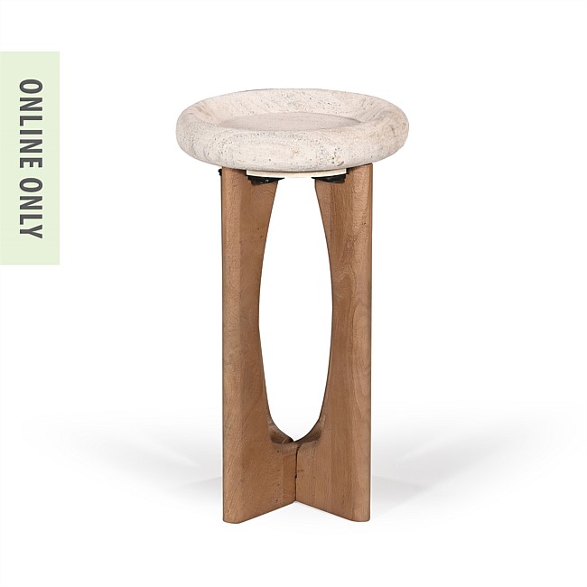 Amparo Fleur Stone Side Table Small Amparo Fleur Stone Side Table Small