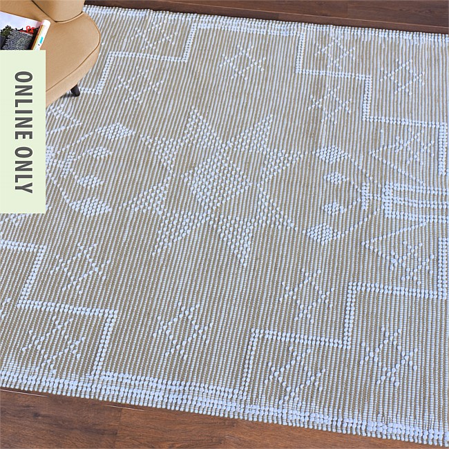 Solace Dakota White & Natural Cotton Rug 160x230cm