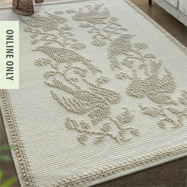 Gracious Living Imogen Birds Wool Rug 160x230cm Gracious Living Imogen Birds Wool Rug 160x230cm