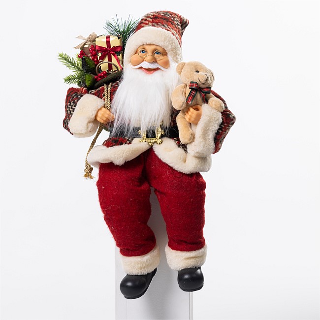 Christmas Wishes Red Sitting Traditional Santa 40cm Christmas Wishes Red Sitting Traditional Santa 40cm
