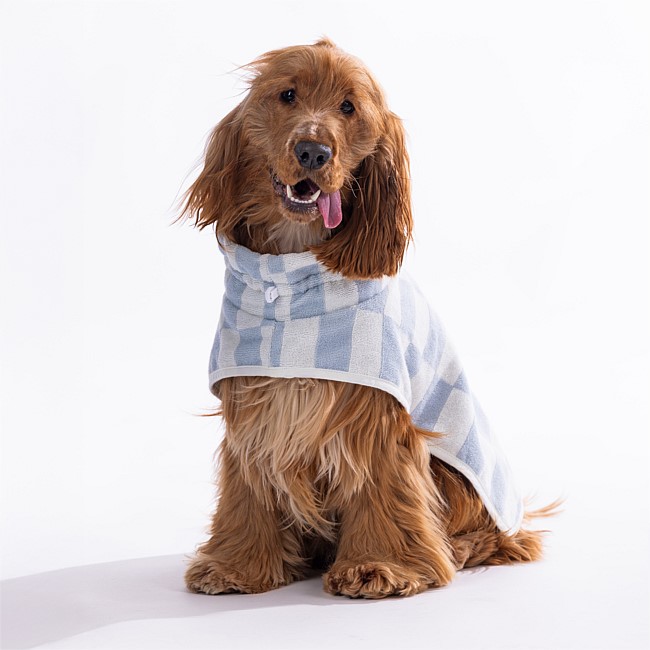 bb&b Pets Checkers Pet Towel Pale Blue bb&b Pets Checkers Pet Towel Pale Blue