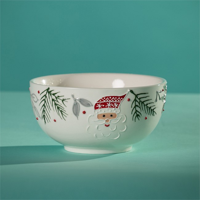Christmas Wishes Santa Ceramic Bowl Small