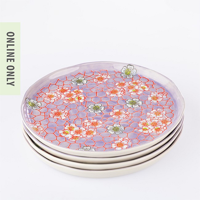 Gracious Living Delilah Dinner Plate Set of 4 Lavender Gracious Living Delilah Dinner Plate Set of 4 Lavender