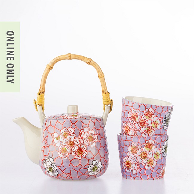 Gracious Living Delilah Teapot Set of 3 Lavender Gracious Living Delilah Teapot Set of 3 Lavender