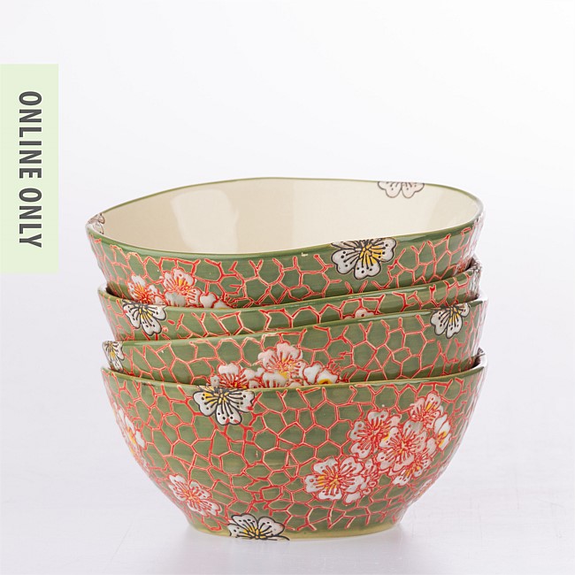 Gracious Living Delilah Bowl Set of 4 Sage Gracious Living Delilah Bowl Set of 4 Sage