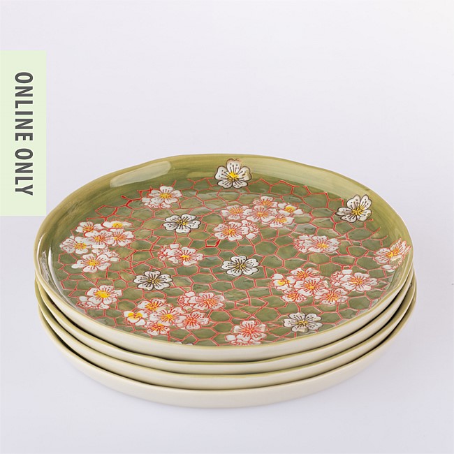 Gracious Living Delilah Dinner Plate Set of 4 Sage Gracious Living Delilah Dinner Plate Set of 4 Sage