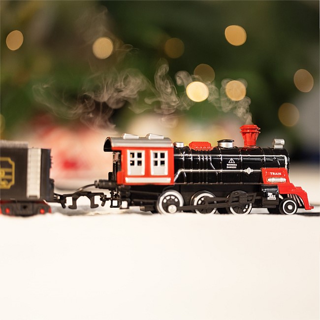 Christmas Wishes Metal Steam Train