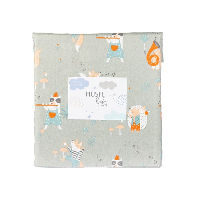Hush Baby Musical Flannelette Cot Fitted Sheet