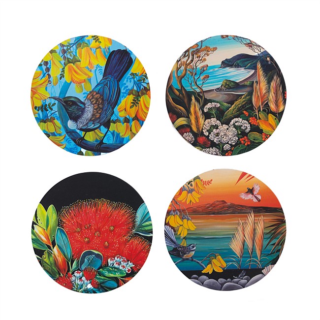 Design Plus Kiwiana Coasters 4-Piece Set Design Plus Kiwiana Coasters 4-Piece Set