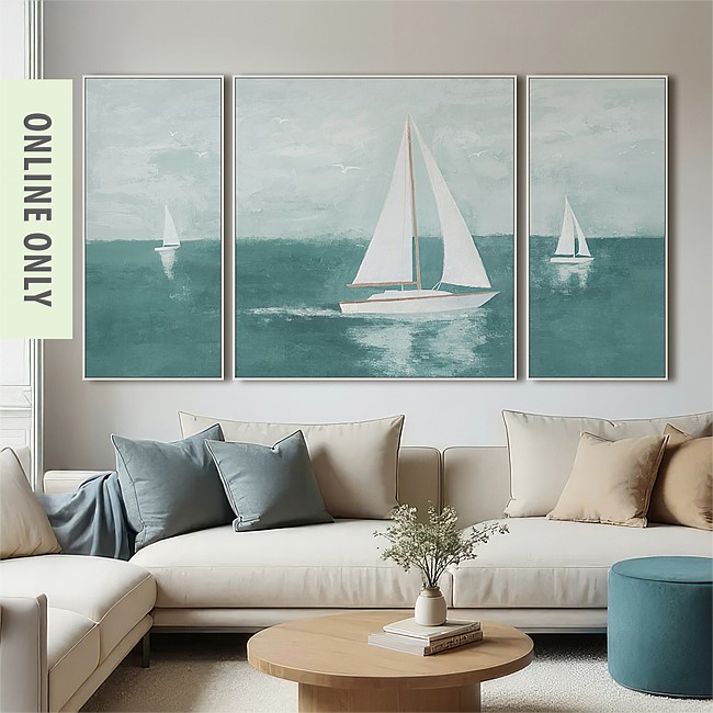 Cove Sail Framed Canvas Set of 3 Cove Sail Framed Canvas Set of 3