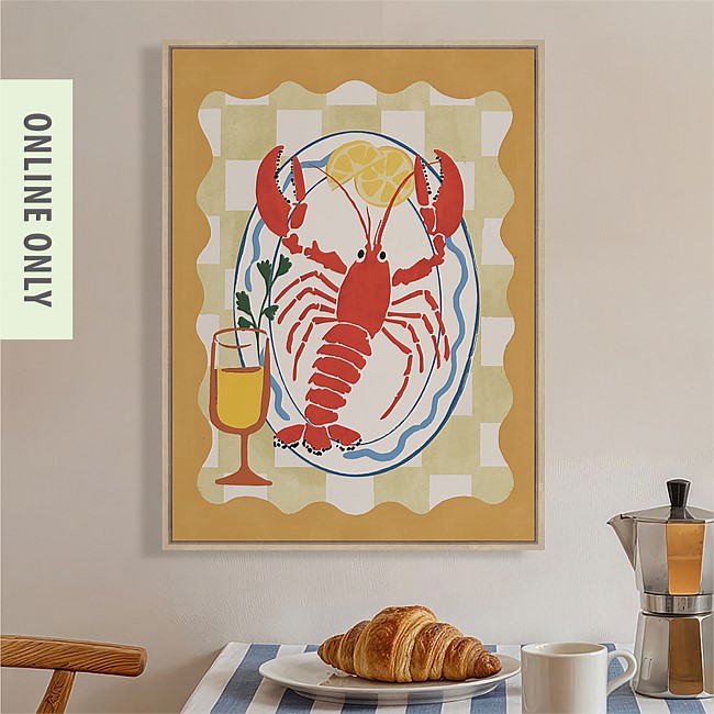 Design Republique Lobster Dish Framed Canvas Design Republique Lobster Dish Framed Canvas