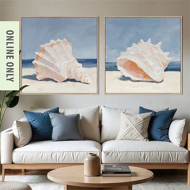 Cove Shell Framed Canvas Set of 2 Cove Shell Framed Canvas Set of 2