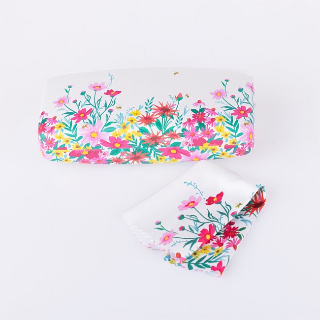Grace & Gild Bea Flowers Glasses Case & Cloth Set Grace & Gild Bea Flowers Glasses Case & Cloth Set