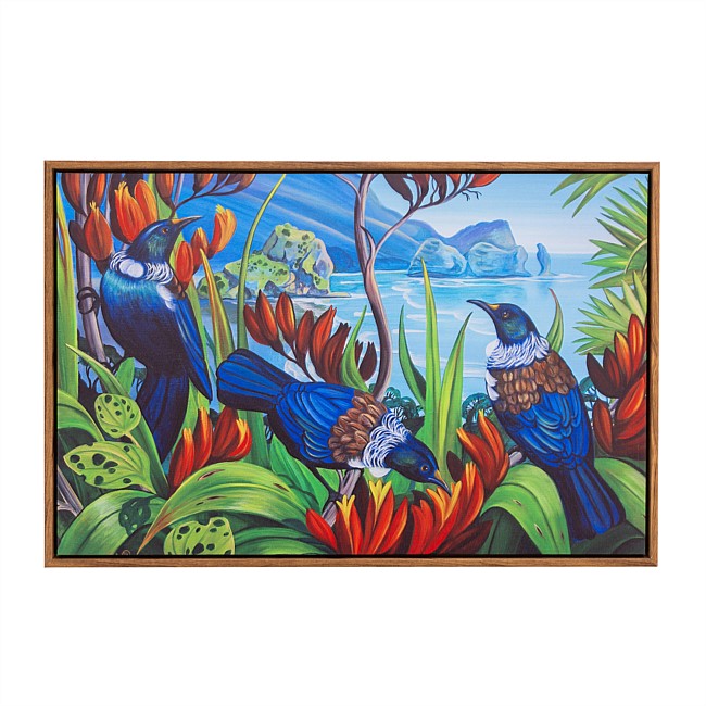 Design Plus Tui Whanau Wall Art 60x40cm