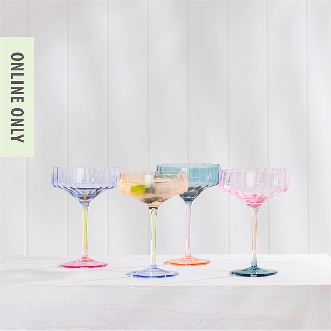 Marlo Luca Ribbed Cocktail Glass Set of 4