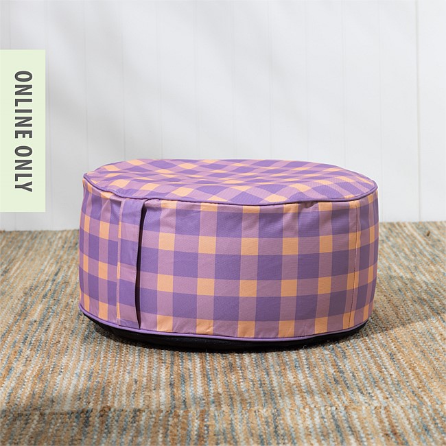 Amparo Paros Check Pouf Cover
