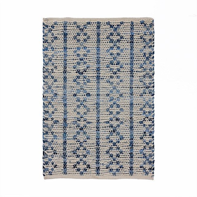 Design Republique Denim Chenille Scatter Rug 60x90cm Design Republique Denim Chenille Scatter Rug 60x90cm