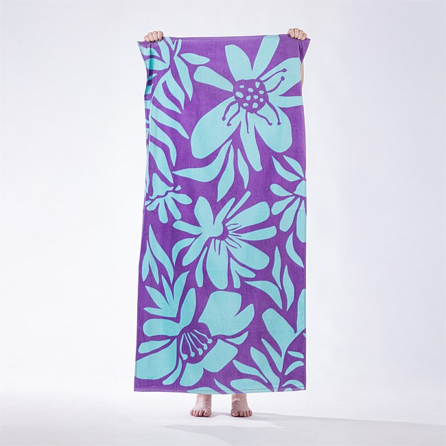 Seaside Supplies Velour Floral Beach Towel 75x150cm Seaside Supplies Velour Floral Beach Towel 75x150cm