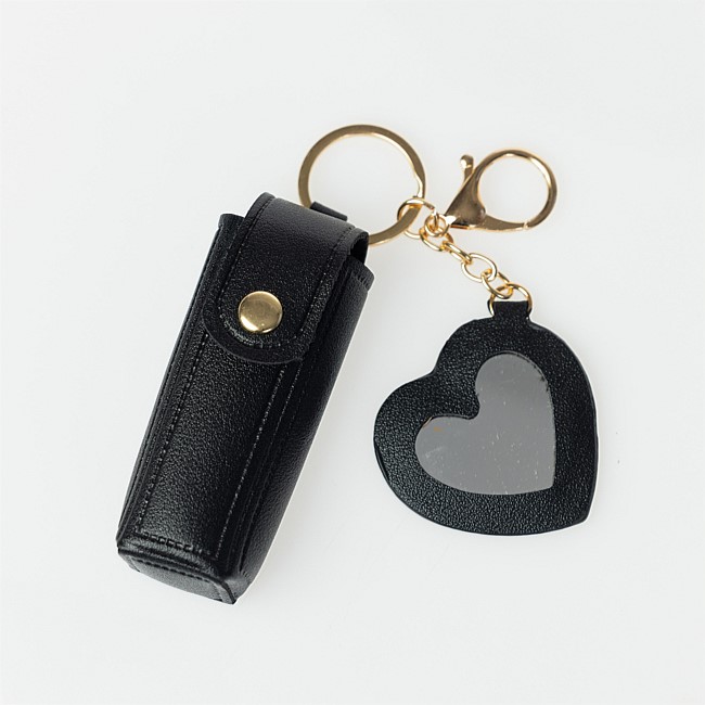 Grace & Gild Maisy Lipstick Keyring Holder Black Grace & Gild Maisy Lipstick Keyring Holder Black