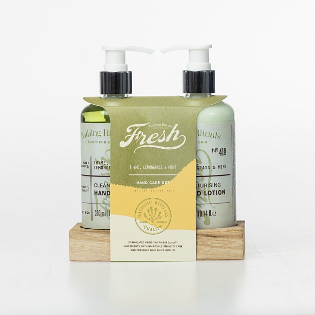 Bathing Rituals Fresh Hand Wash & Lotion Set On Stand