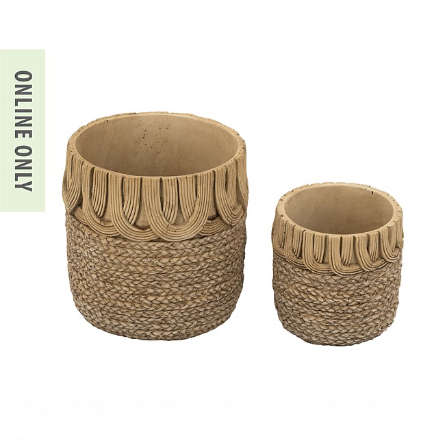 Cove Weave Border Planter Set Of 2 Cove Weave Border Planter Set Of 2