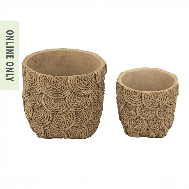 Cove Weave Circles Planter Set Of 2