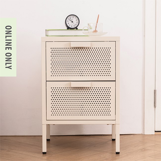 Marlo Romy 2 Drawer Oyster Bedside 