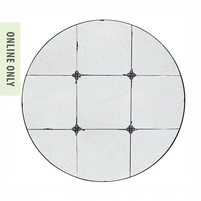 Gracious Living Ally Antique Round Mirror 
