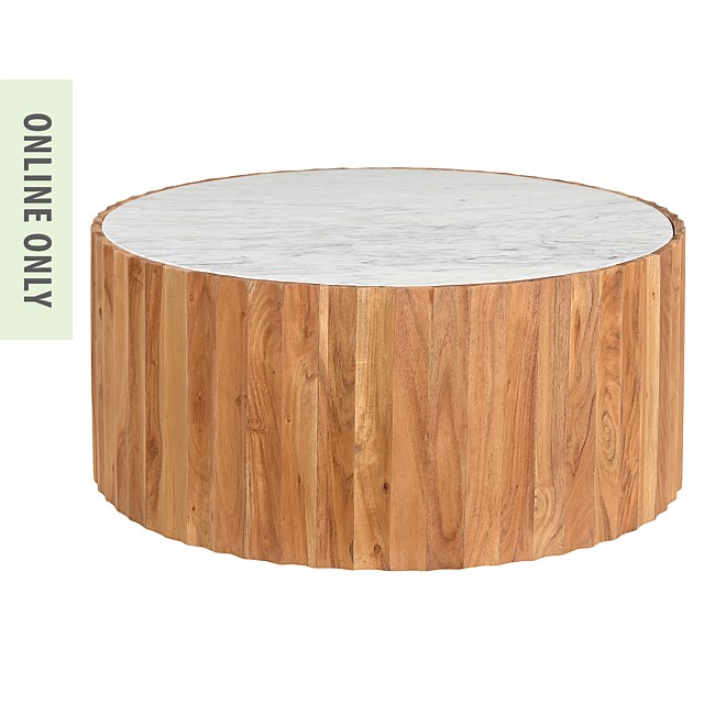 Design Republique Lars Acacia & Marble Coffee Table Design Republique Lars Acacia & Marble Coffee Table