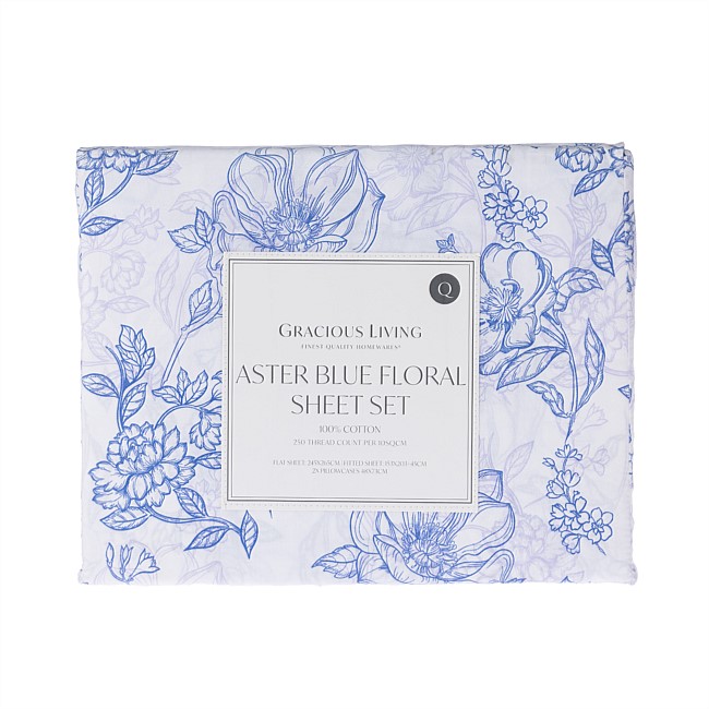 Gracious Living Aster 250TC Cotton Printed Sheet Set Gracious Living Aster 250TC Cotton Printed Sheet Set