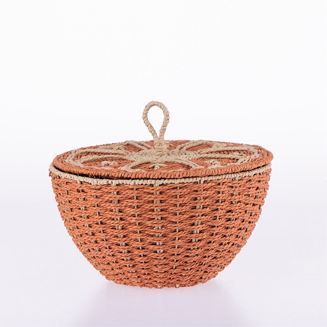 Design Republique Orange Paper Basket With Lid