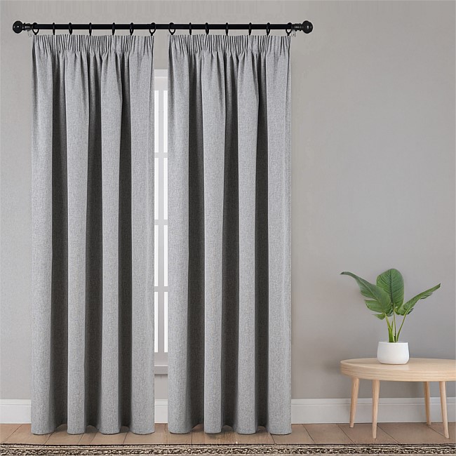 Home Essentials Remi Blockout Pencil Pleat Curtain Pair Home Essentials Remi Blockout Pencil Pleat Curtain Pair