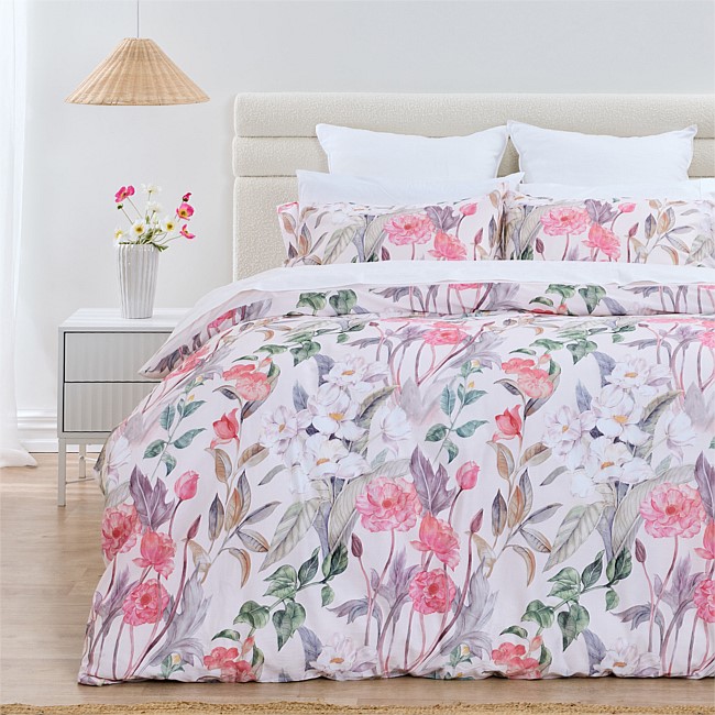 Gracious Living Floral Cotton Sateen Duvet Cover Set Gracious Living Floral Cotton Sateen Duvet Cover Set