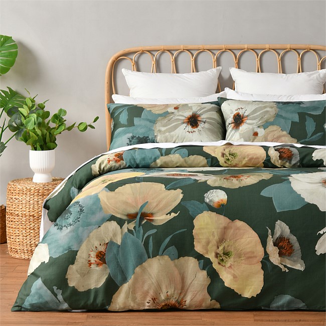 Gracious Living Poppy Cotton Sateen Duvet Cover Set Gracious Living Poppy Cotton Sateen Duvet Cover Set