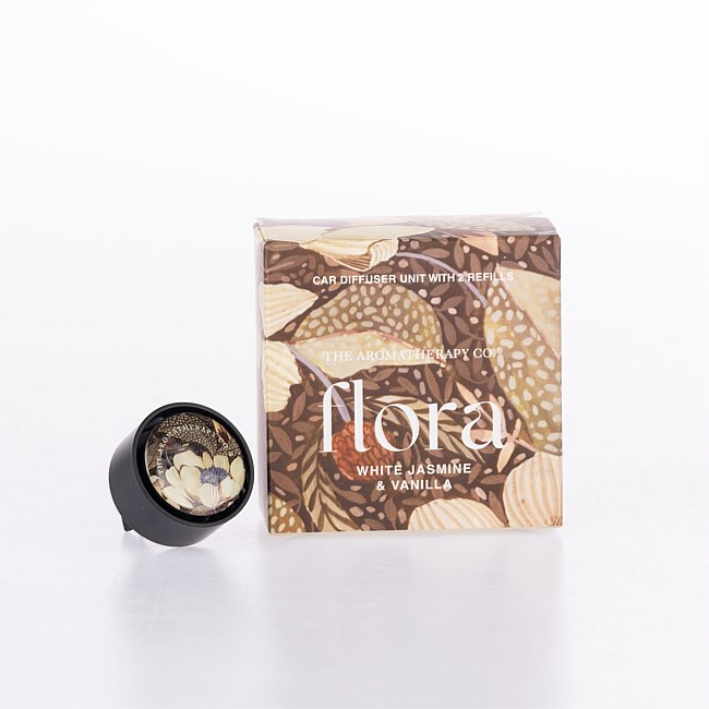 The Aromatherapy Co. Flora White Jasmine & Vanilla Car Diffuser With Refill