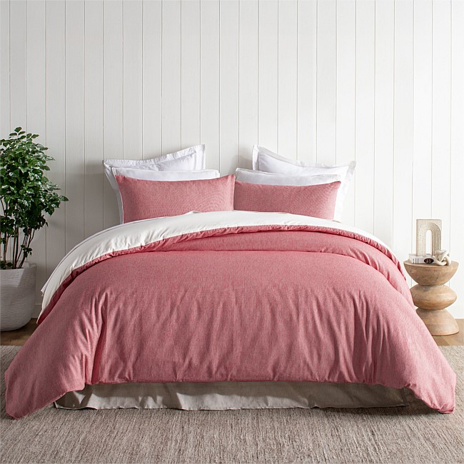 Design Republique Thin Stripe Red Cotton Duvet Cover Set Design Republique Thin Stripe Red Cotton Duvet Cover Set