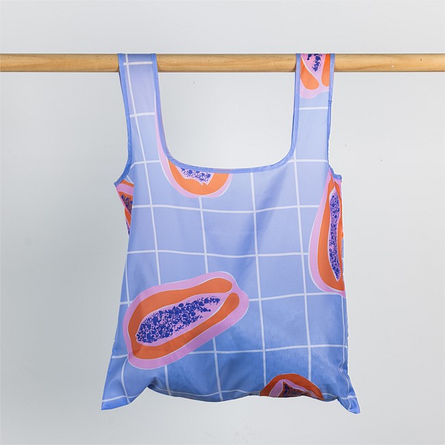 Home Co. Papaya Recycled Double Sided Foldable Tote Home Co. Papaya Recycled Double Sided Foldable Tote