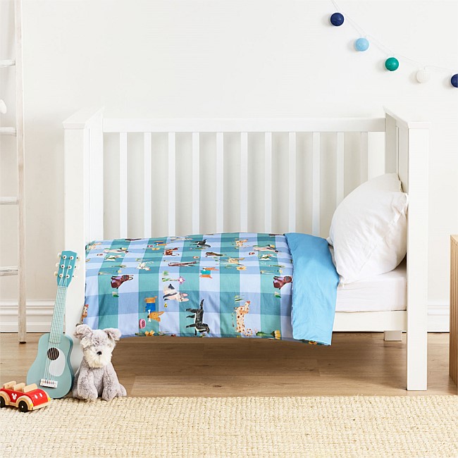 bb&b Kids Doodle Dogs Cotton Cot Cover