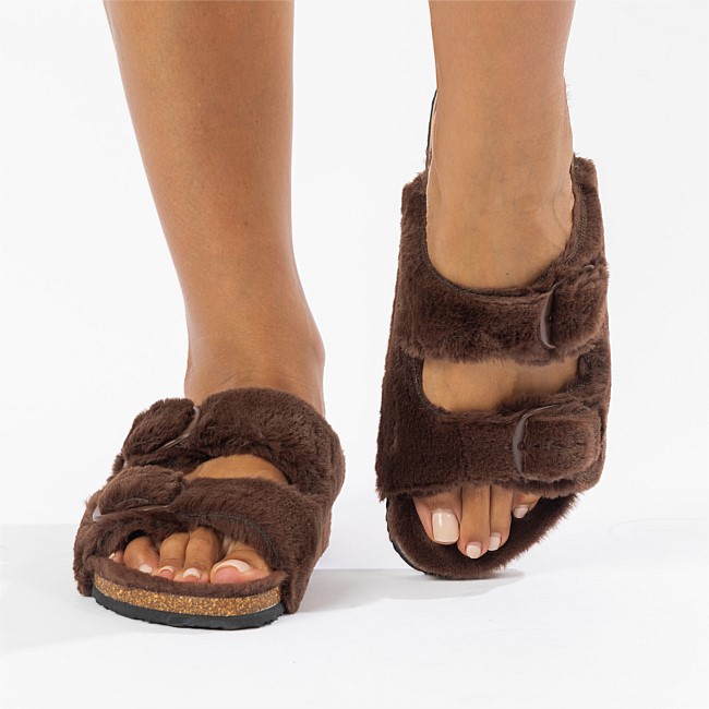 Simple & Sunday Lounge Faux Fur Slipper Slide Simple & Sunday Lounge Faux Fur Slipper Slide