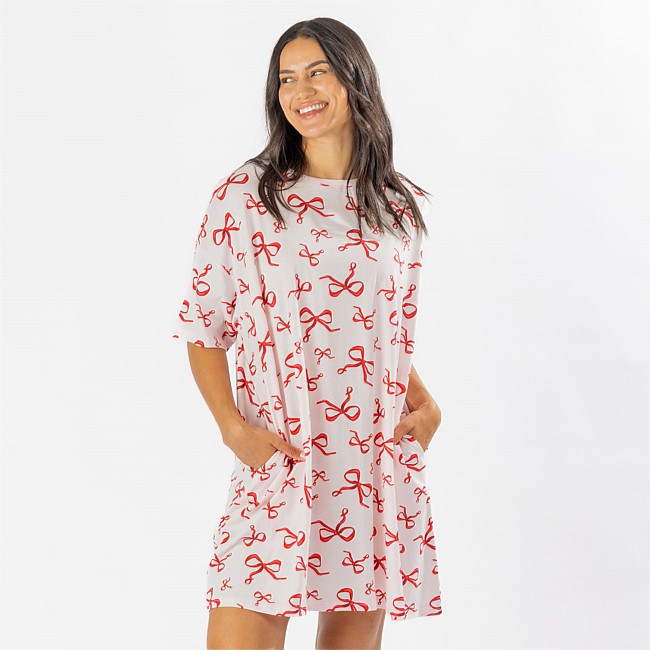 bb&b Sleep Bow Cotton Sleep Tee with Pockets bb&b Sleep Bow Cotton Sleep Tee with Pockets