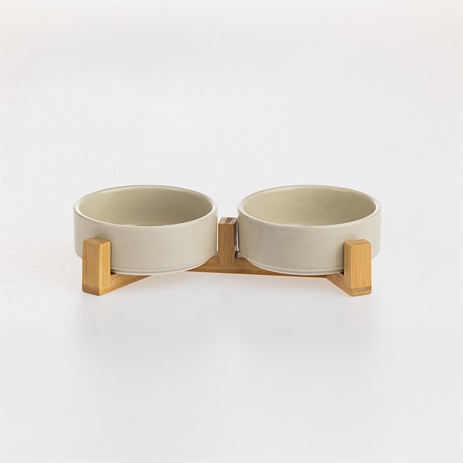 bb&b Pets Bowl & Bamboo Stand Set bb&b Pets Bowl & Bamboo Stand Set
