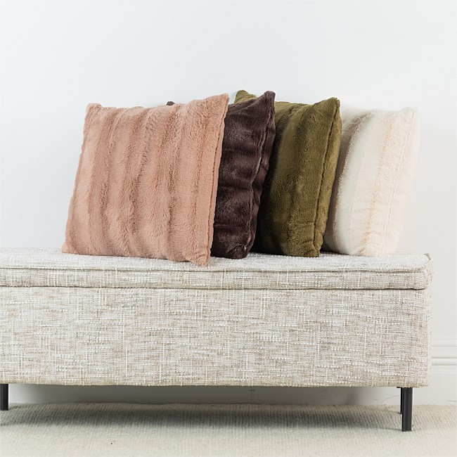 Solace Channel Faux Fur Cushion 