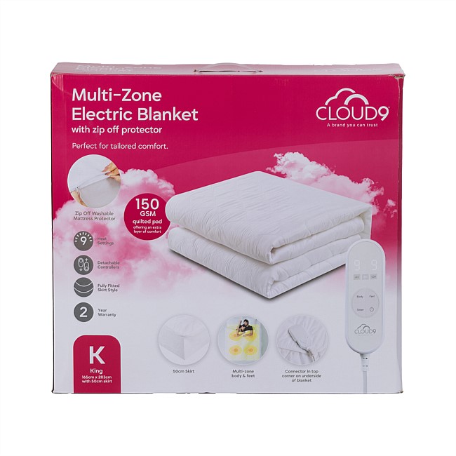Cloud 9 Multi-Zone Electric Blanket With Zip Off Protector Cloud 9 Multi-Zone Electric Blanket With Zip Off Protector