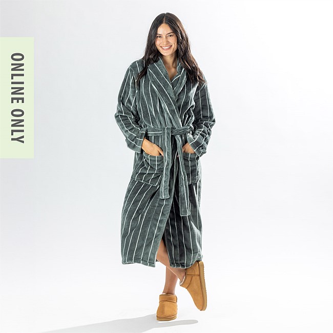 Amparo Two Tone Stripe Khaki Bathrobe Amparo Two Tone Stripe Khaki Bathrobe