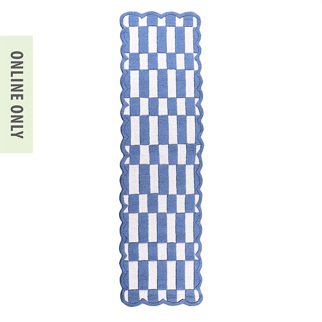 Marlo Lois Check Wool Runner 80x300cm 