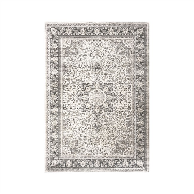 Design Republique Rexy Border Rug Silver 120 x 180cm