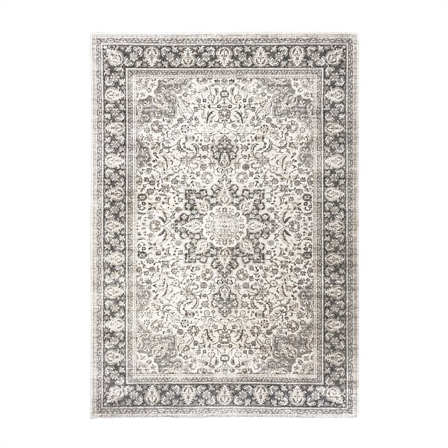 Design Republique Rexy Border Rug Silver 160 x 230cm