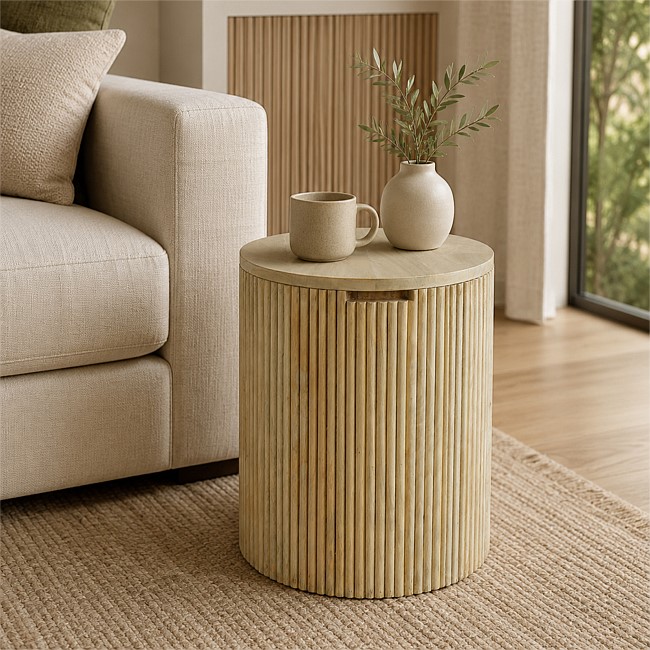 Cove Mango Wood Storage Side Table