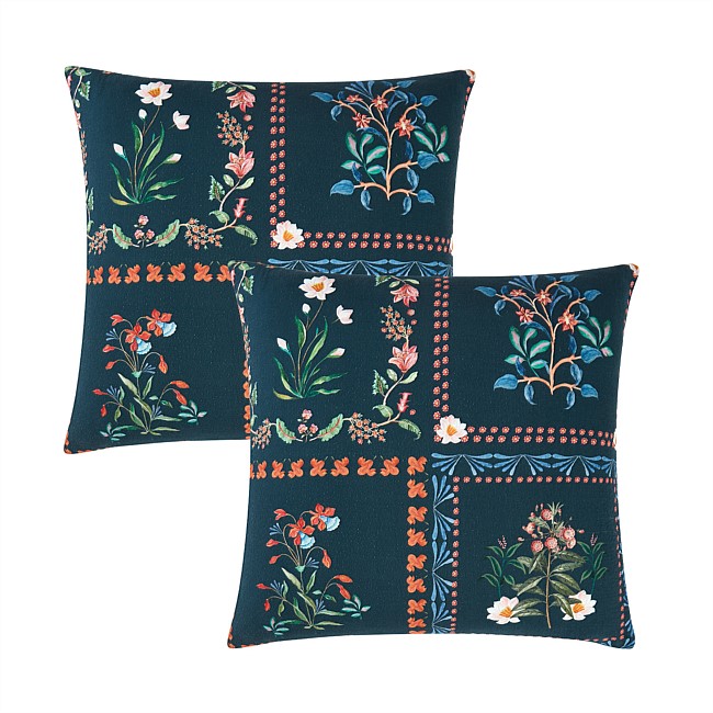 Gracious Living Floral Stamp Matelassé European Pillowcase Pair