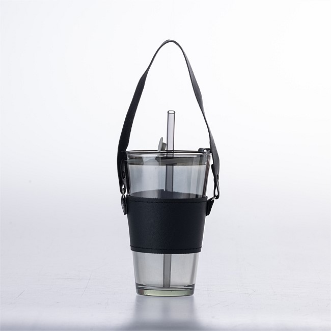 Home Co. Cora Glass Cup With Straw 450ml